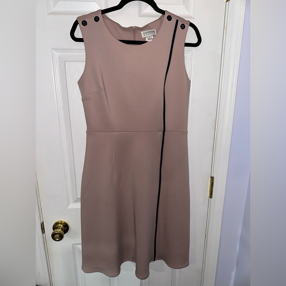 Enfocus Studio Pink Sleeveless Dress with Black Accent (6)